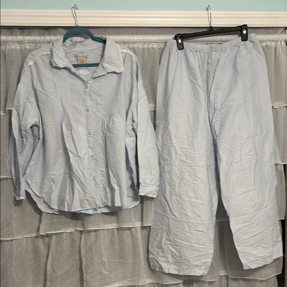 Laura Ashley Vintage Light Blue long sleeve Pajama Set
